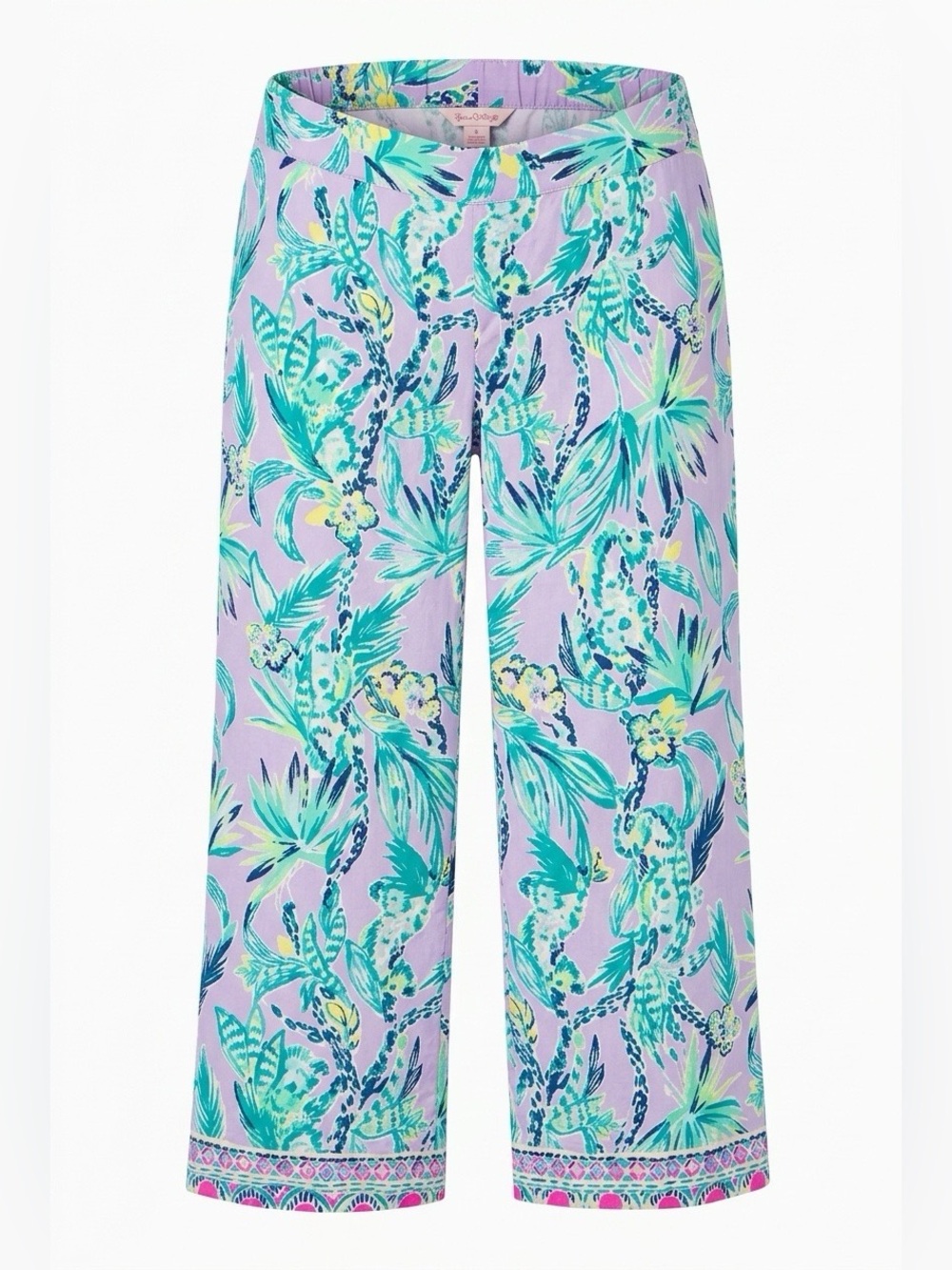 Lilly Pulitzer Bal Harbour Palazzo Its Impawsible Pants Floral Lilac Verbena - M